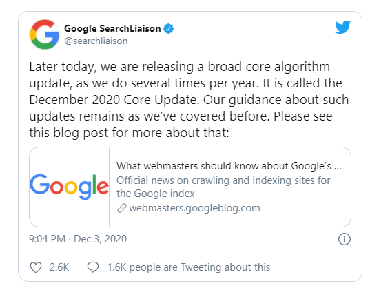 Google’s December 2020 Core Update Was Big Even Bigger Than May 2020 Core Update 1